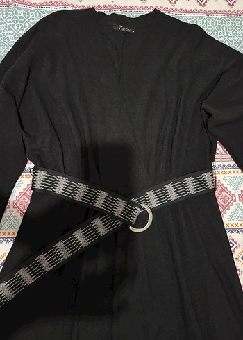 Kemerli Siyah midi Kadın Elbise - Görsel 5