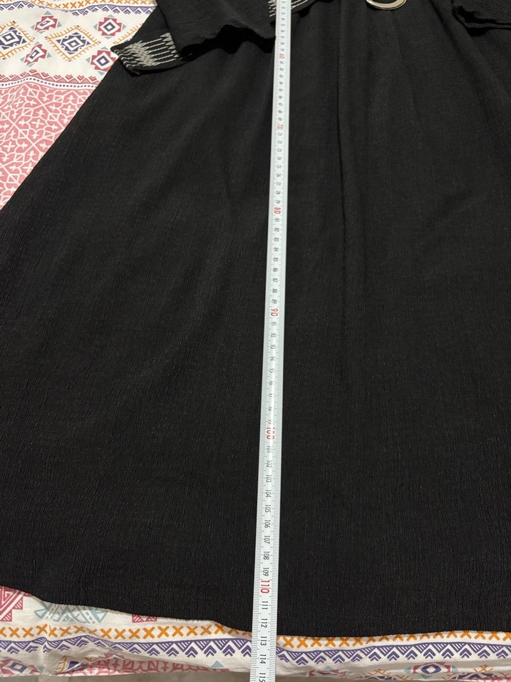 Kemerli Siyah midi Kadın Elbise - Görsel 3