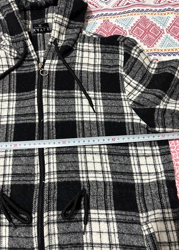 Gri Ekose Kapüşonlu Uzun Kaban - Görsel 4