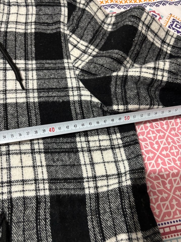 Gri Ekose Kapüşonlu Uzun Kaban - Görsel 3