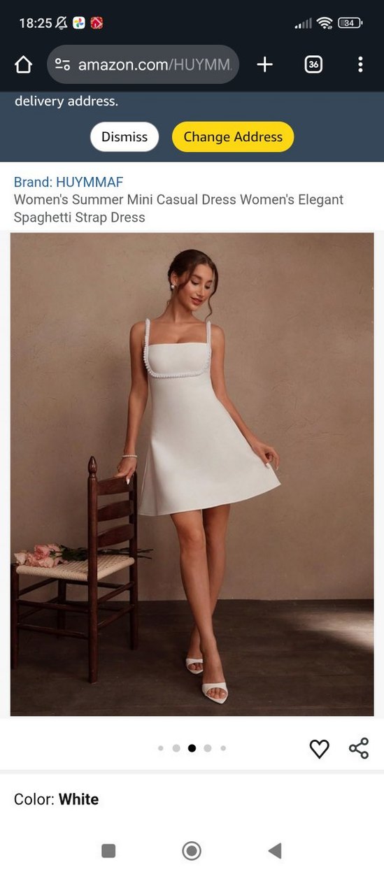 HUYMMAF Beyaz İnci Detaylı Mini Elbise - Görsel 2