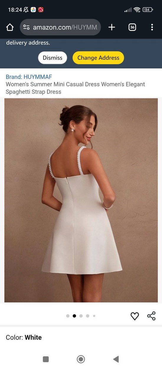 HUYMMAF Beyaz İnci Detaylı Mini Elbise - Görsel 4