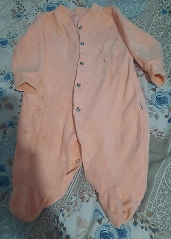 Kadife, düğmeli bebek Kız Tulum