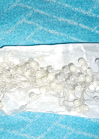 Boncuklu Beyaz Bohem Saç Aksesuarı - Görsel 2