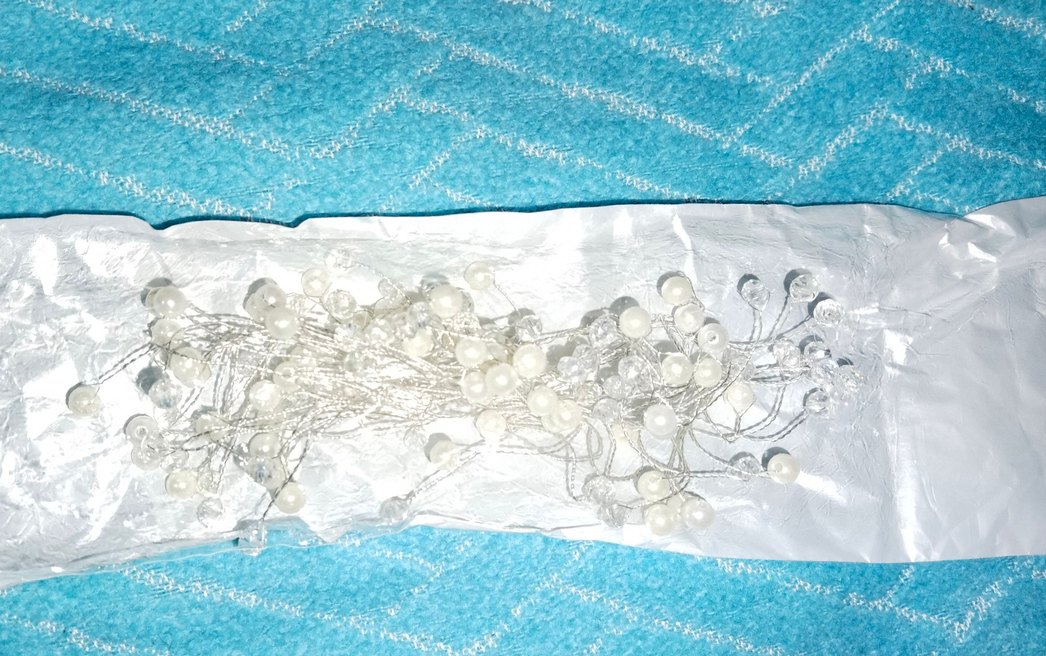 Boncuklu Beyaz Bohem Saç Aksesuarı - Görsel 2