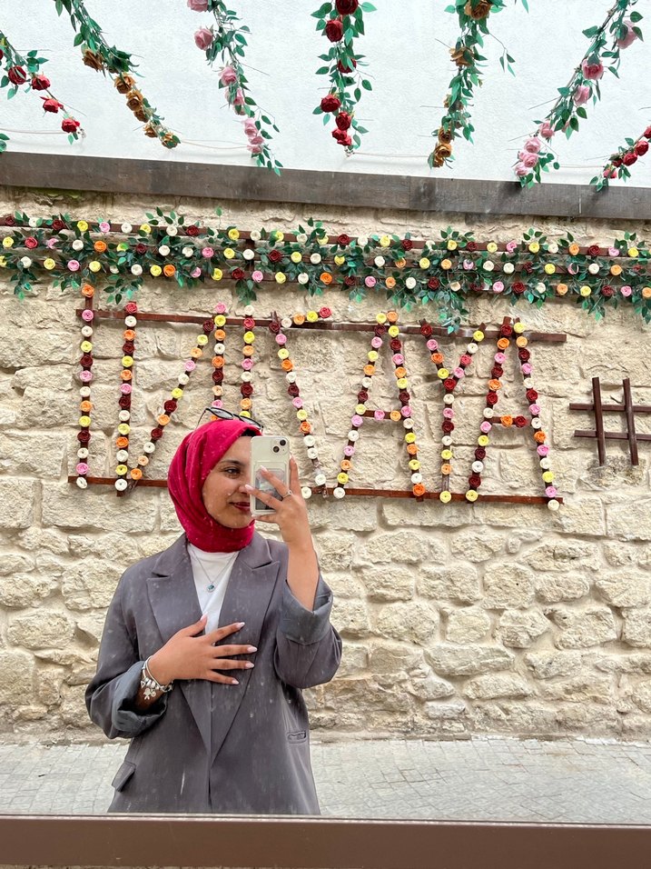 Gri Regular Fit Bağlama Desenli Kadın Blazer - Görsel 2