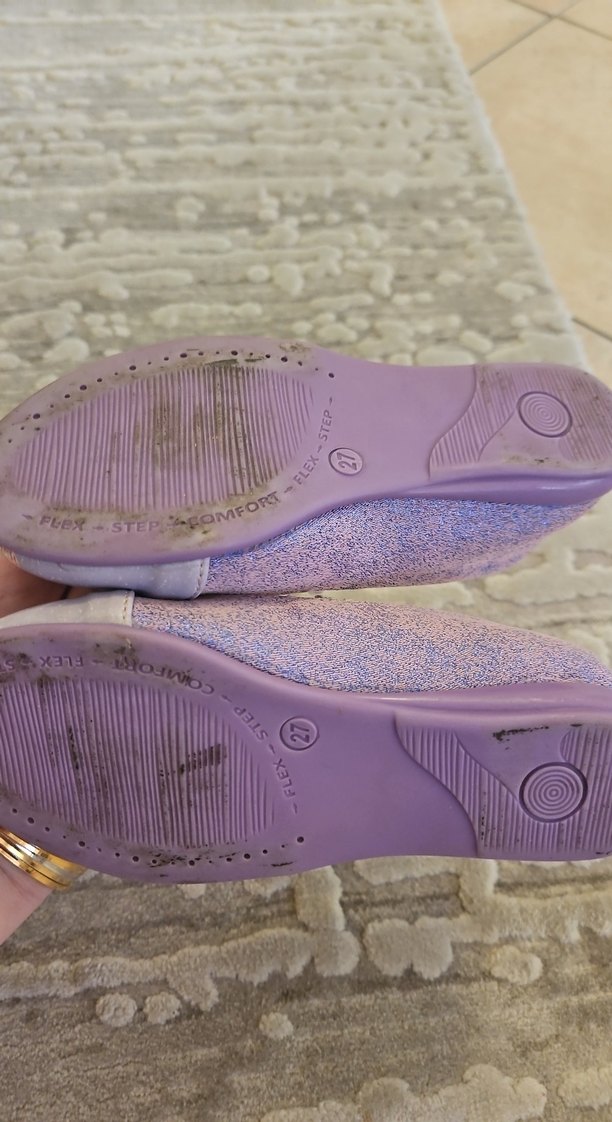 Mor Baskılı Kız Çocuk Babet - Görsel 3