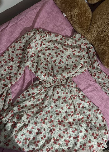 Kadın Mini Bohem Uzun Kollu çiçekli elbise - Görsel 2