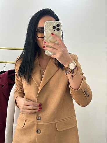 s Beden camel Renk Süet Massimodutti ceket