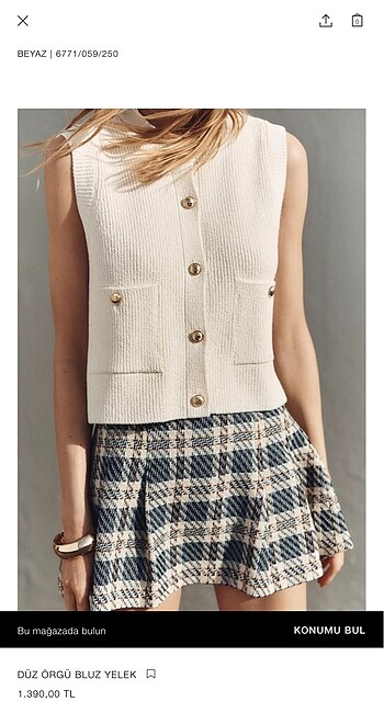 #zara modeli yelek bluz