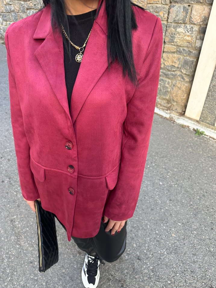 Bordo Klasik Kadın Blazer Ceket — görsel 5/8