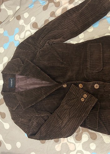 Zara Kahverengi Kadife Blazer Ceket