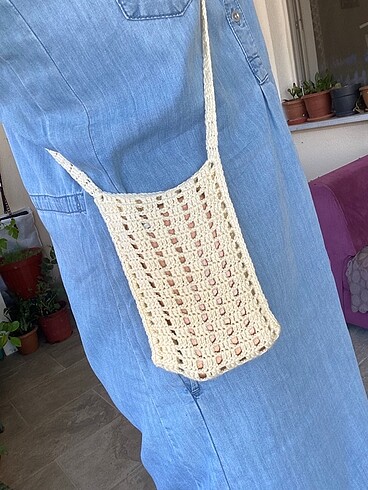 Bej telefon çantası
 - Görsel 2