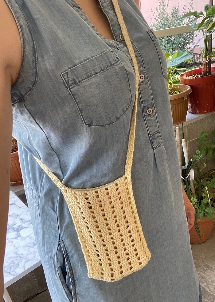 Bej telefon çantası
 - Görsel 3