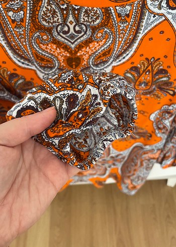 Renkli Uzun Kollu Bohem Desenli Kadın Elbise - Görsel 2