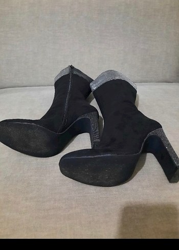 37 Beden siyah Renk Siyah Süet Dizüstü Stiletto Topuklu Botlar