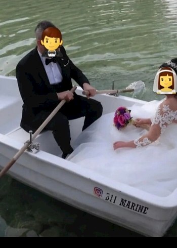 Uzun Kollu Straplez A Kesim Beyaz Gelinlik - Görsel 6