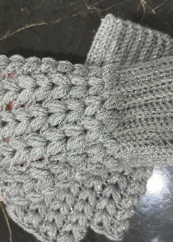 Gri Örgü Kadın eldiven - Görsel 3