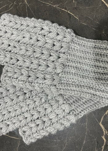 Gri Örgü Kadın eldiven - Görsel 2