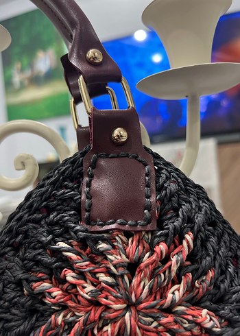 Tamamen El örgüsü Kadın çanta büyük boy - Görsel 2