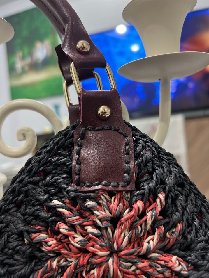 Tamamen El örgüsü Kadın çanta büyük boy - Görsel 2