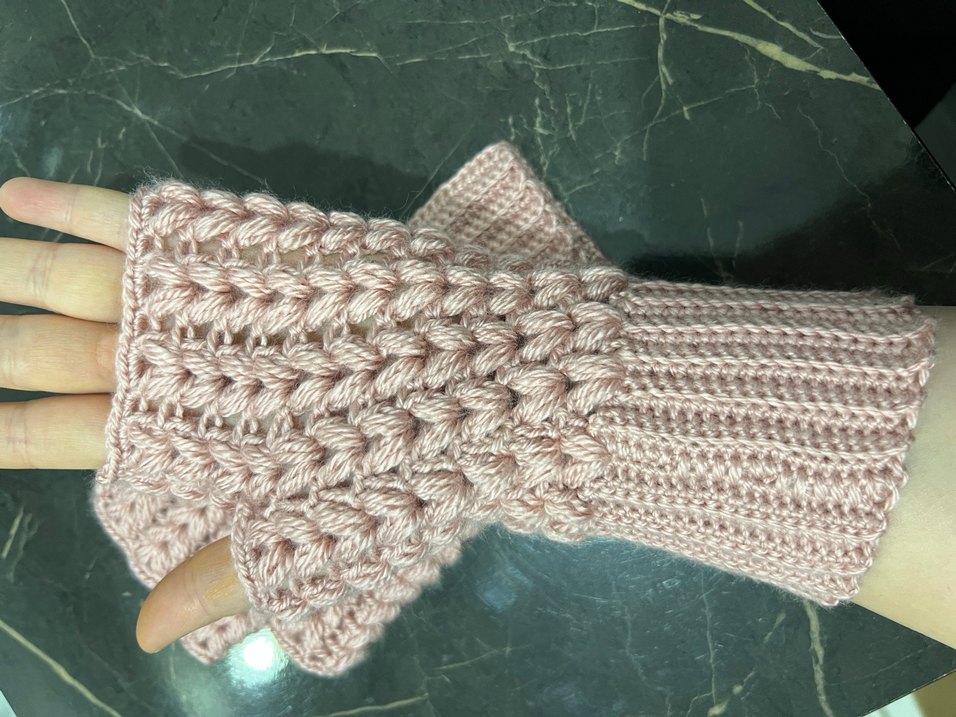 Bej Örgü Eldiven - Görsel 2