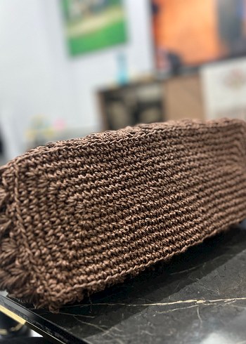 Püsküllü Örgü Bohem Kadın Çanta - Görsel 4