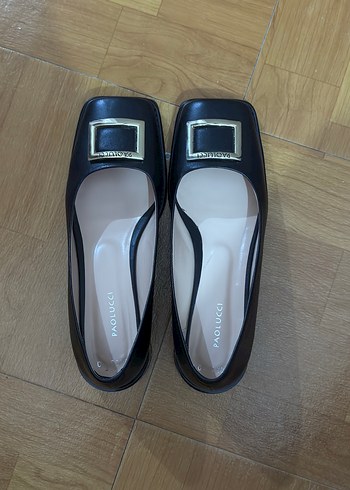 Klasik Tokalı Siyah Blok Topuklu Kadın Ayakkabı - Görsel 6