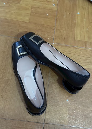 Klasik Tokalı Siyah Blok Topuklu Kadın Ayakkabı - Görsel 7