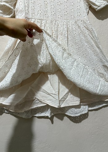 Kız Çocuk Beyaz Dantel Bohem Elbise - Görsel 2