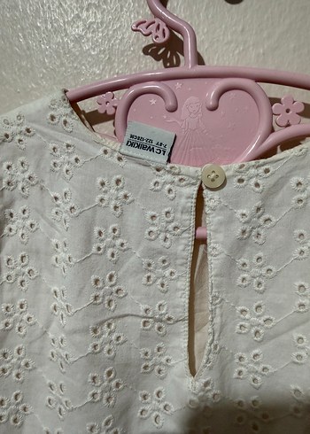 Kız Çocuk Beyaz Dantel Bohem Elbise - Görsel 5