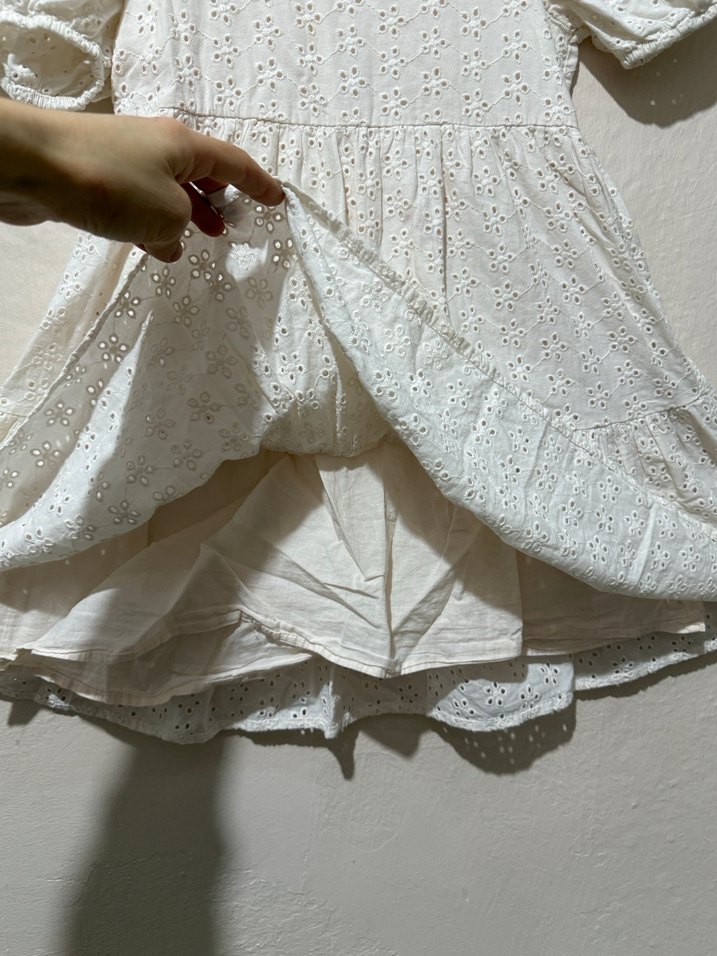 Kız Çocuk Beyaz Dantel Bohem Elbise - Görsel 2