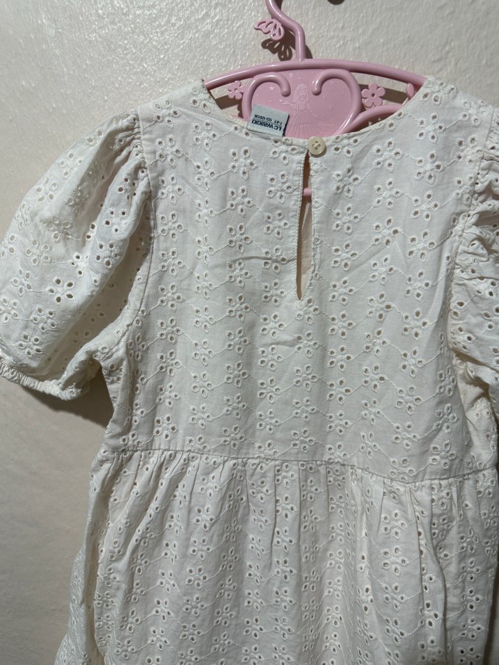 Kız Çocuk Beyaz Dantel Bohem Elbise - Görsel 4