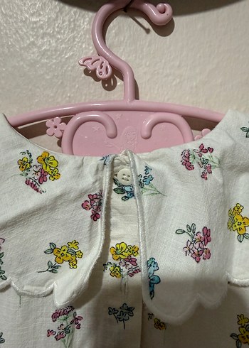 Beyaz Çiçek Desenli Bohem Kız Elbisesi - Görsel 4