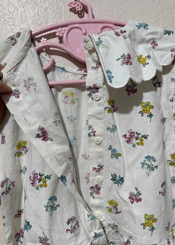 Beyaz Çiçek Desenli Bohem Kız Elbisesi - Görsel 5