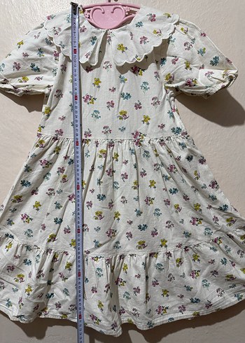 Beyaz Çiçek Desenli Bohem Kız Elbisesi - Görsel 2