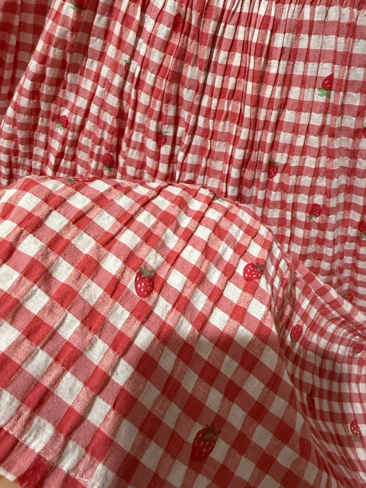 Kırmızı Kareli Fırfırlı Yazlık Kız Çocuk Elbisesi - Görsel 4