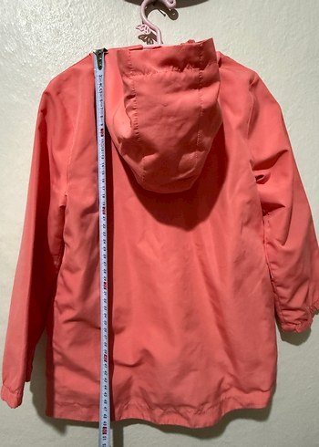 Kız Çocuk Pembe Kapüşonlu Yağmurluk - Görsel 6