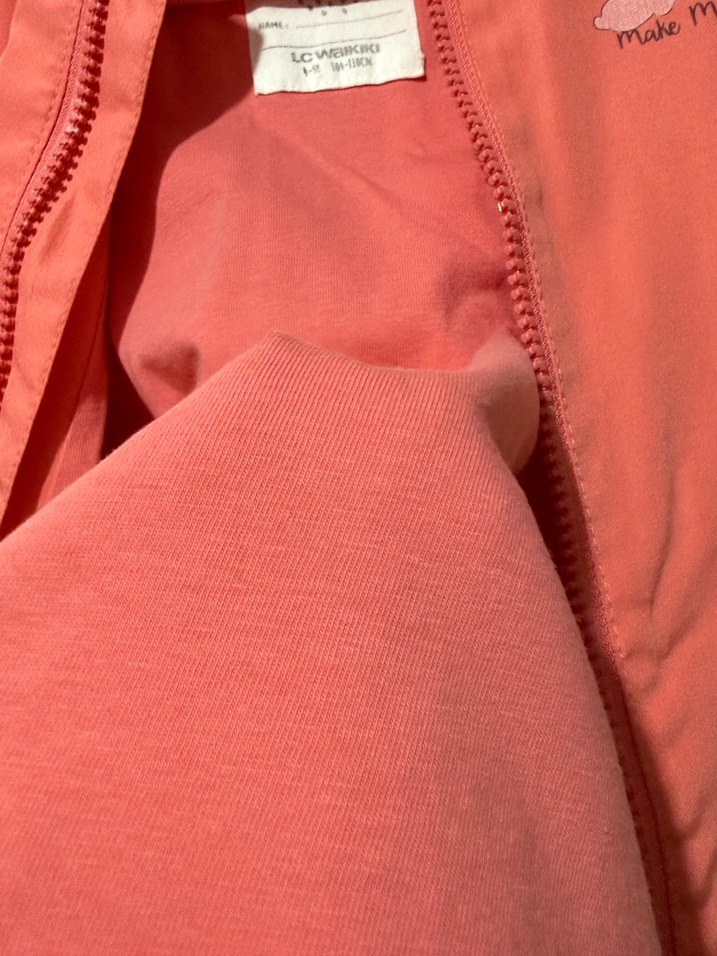 Kız Çocuk Pembe Kapüşonlu Yağmurluk - Görsel 4