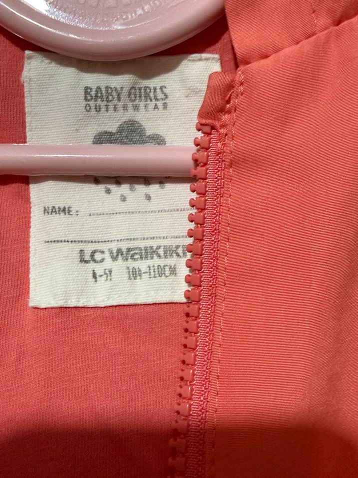 Kız Çocuk Pembe Kapüşonlu Yağmurluk - Görsel 3