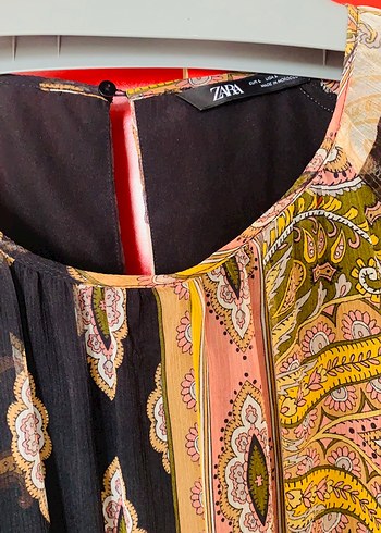 Zara Desenli Uzun Bohem Elbise