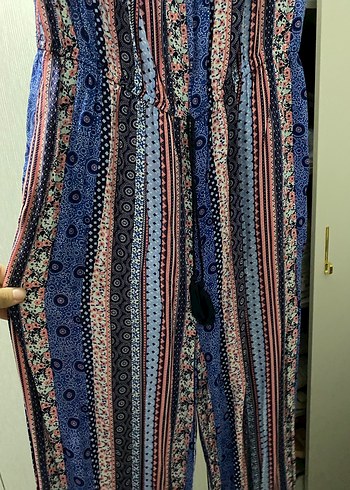 Kadın Çok Renkli Uzun Bohem Tulum - Görsel 4