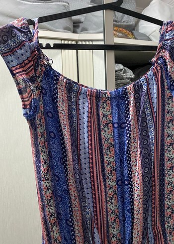 Kadın Çok Renkli Uzun Bohem Tulum - Görsel 3