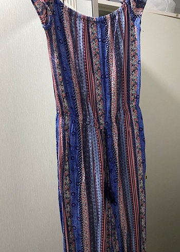 Kadın Çok Renkli Uzun Bohem Tulum - Görsel 2