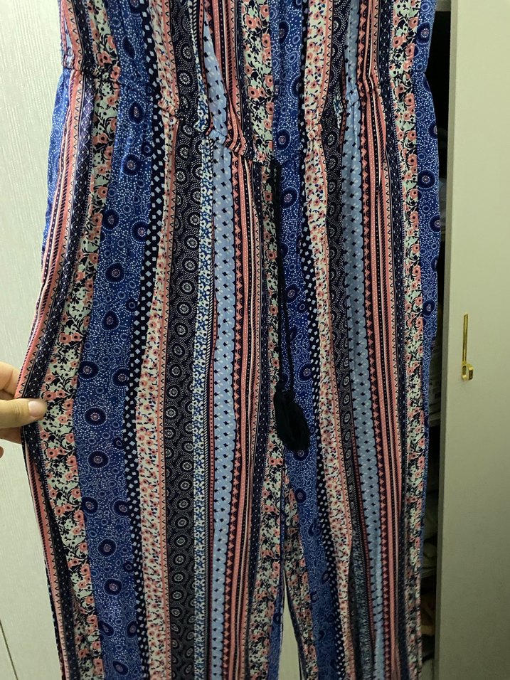 Kadın Çok Renkli Uzun Bohem Tulum - Görsel 4