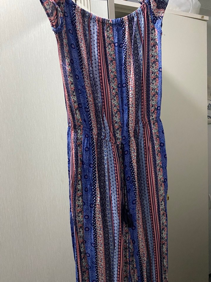 Kadın Çok Renkli Uzun Bohem Tulum - Görsel 2