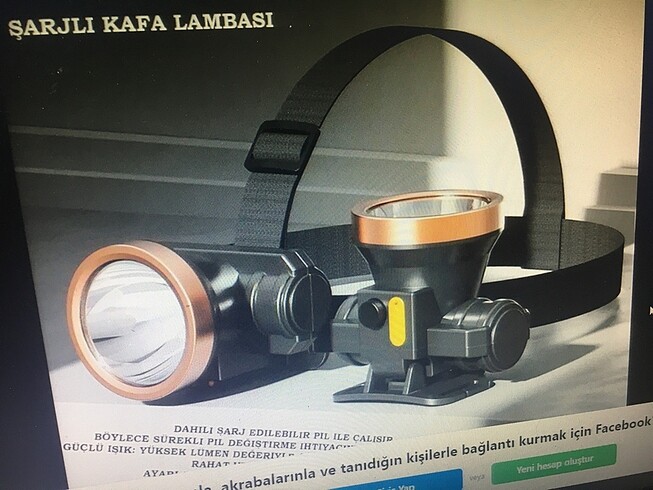 Kafalamba şarjlı kafafeneri
