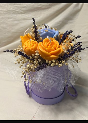  Beden Pastel Mor Vazo ve Dekoratif Çiçek mumlar