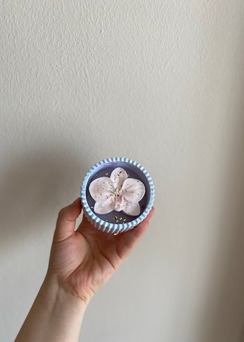  Beden turkuaz Renk Bej Pastel Renkli Çiçekli Mum