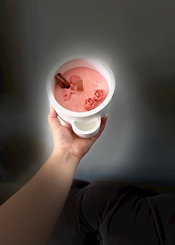 Pastel Pembe Dekoratif Mum